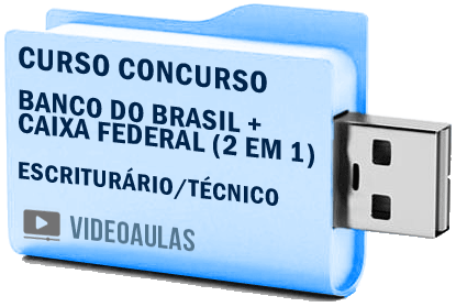 Concursos Banco Brasil + Caixa Federal Técnico Escriturário Curso Videoaulas Pendrive